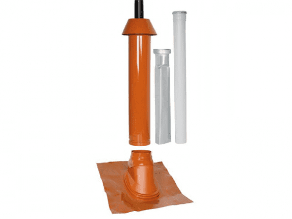 SKOBERNE Mündungspaket Skobifix nano Schrägdach 25° - 45°, DN 60/100 rot, 1,0m