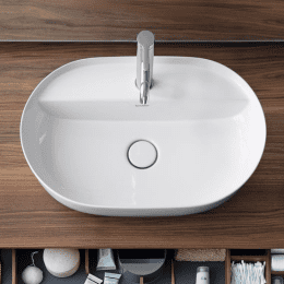Duravit Luv Aufsatzbecken mit Hahnlochbank 60 x 40 cm, mit 1 Hahnloch, DuraCeram, mit WonderGliss