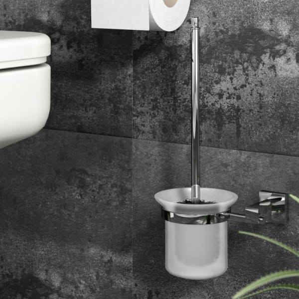 Treos Serie 505 Toilettenbürstengarnitur für Wandmontage schwarz