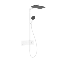Hansgrohe Raindance Alive Q - Brauseset mit Thermostat, 21x34 cm, 3 Strahlarten, mattweiß