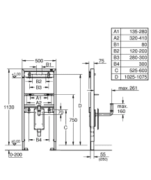 Grohe Rapid SL Vorwandelement für Waschtisch Bauhöhe 130 cm Unterputz-Geruchsverschluss