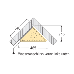 Grumbach Eck-WC-Stein 83 cm mit Betätigungstaste Classic 150 – WC-Montageelement mit Spülkasten