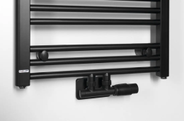 Bruckner Wicher Thermostat-Anschlussgarnitur für Mittelanschluss, schwarz matt