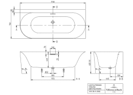 Villeroy & Boch Loop & Friends Eck-Badewanne, mit Schürze weiß 170x75 cm, rechts