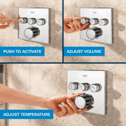 Grohe Vitalio SmartActive Duschset mit Unterputz-Thermostat, 31x31 cm, 2 Strahlarten, Chrom