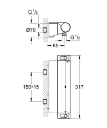 Grohe Grohtherm 2000 Thermostat-Duscharmatur, verchromt