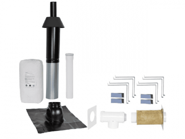 SKOBERNE Grundpaket Porifix, Schrägdach 25° - 45°, DN 60/100 schwarz, 0,4m