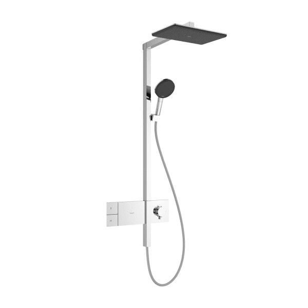 Hansgrohe Raindance Alive Q - Brauseset mit Thermostat, 21x34 cm, 3 Strahlarten, Chrom
