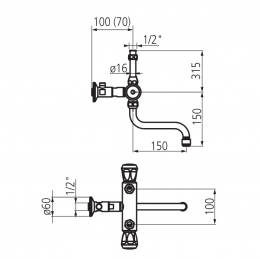 KWC Zweigriffmischer für Elektro-Warmwasserbereiter ND Ausladung 150 mm chrom