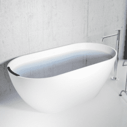 Riho Bilbao Freistehende Oval-Badewanne 150 x 75 x 55,5 cm weiß matt