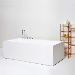 LAUFEN Kartell Rechteckbadewanne 170 x 86 cm, freistehend mit Kopfende links, weiß-matt