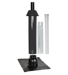 Mündungspaket Skobifix XXs Schrägdach 35 Grad - 55 Grad, DN 80/125 schwarz, 1,0m