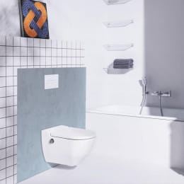 Laufen Cleanet Navia Dusch-WC Komplettanlage, mit WC-Sitz weiß, mit Clean Coat