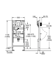 Grohe Rapid SL Vorwandelement H: 113 cm, für Urinal