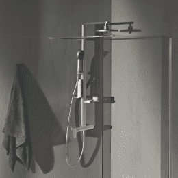 Ideal Standard ALU+Duschset mit Armatur, Durchmesser 26 cm, 2 Strahlarten, Silber