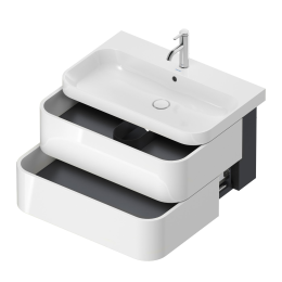 Duravit Happy D.2 Plus Schrank mit Waschbecken 48x78x49 cm, 2 Schubladen, weiß Hochglanz