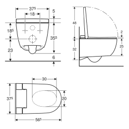 Geberit AquaClean Alba WC-Komplettanlage Wand-WC, Rimfree, SoftClose, KeraTect