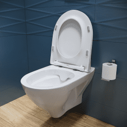 Cersanit Mille Wand-WC spülrandlos mit SoftClose-Sitz, CleanOn, weiß