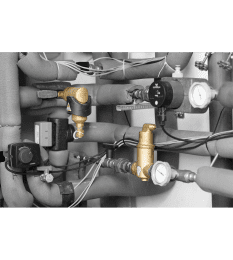 Mikroblasen-Luftabscheider Spirovent Solar AutoClose, 22 mm Klemmanschluss, horizontal