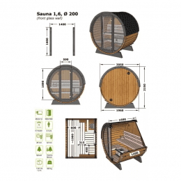 Fjordholz Fass-Sauna Modell Leo Premium