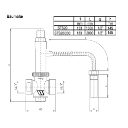 WATTS Thermische Ablaufsicherung DN20(3/4"), Kapilarohrlänge 1,30 m