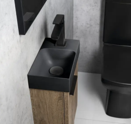 Sapho Small Beton-Waschbecken mit Waschtischunterschrank, 30x53x17 cm Eiche Alabama