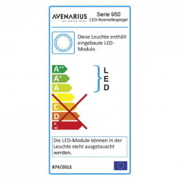 Avenarius Serie 950 LED-Kosmetikspiegel 5-fach zur Wandmontage mit Steckernetzteil