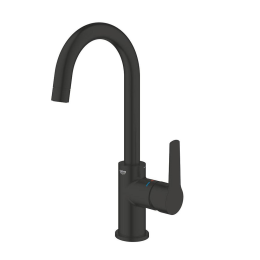 Grohe QuickFix Start Waschtischarmatur mit Ablauf, schwarz matt