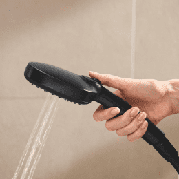 Grohe Vitalio Comfort Duschset mit Thermostat, 25x25 cm, 2 Strahlarten, schwarz matt