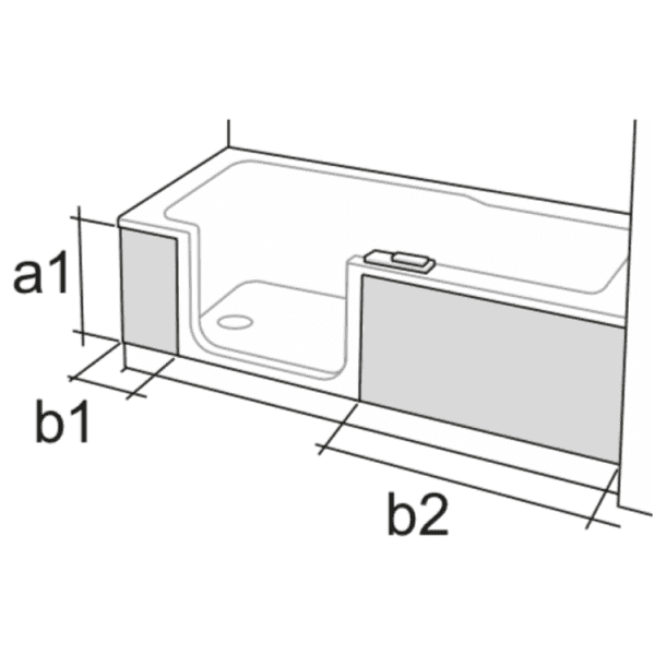 Artweger Twinline 2 Fliesenträger links 01 - 1600mm Nischeneinbau