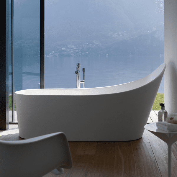 Laufen Palomba Collection Freistehende asymmetrische Badewanne 180x90 cm, weiß-matt