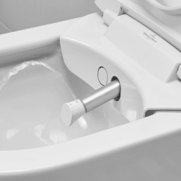 Villeroy & Boch ViClean-I 200 Wand-Dusch-WC mit DirectFlush, mit WC-Sitz mit CeramicPlus, pure black