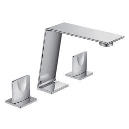 Premium AQVA FLOW Design Waschtisch-Dreilochbatterie chrom