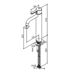Damixa Silhouet Einhebel-Waschtischarmatur large kupfer gebürstet