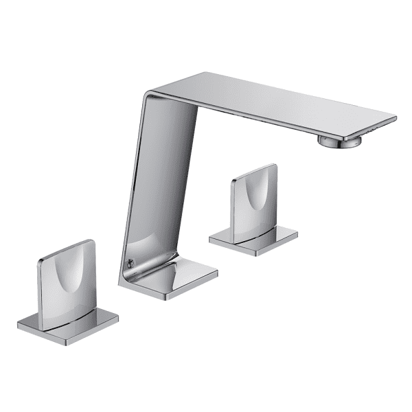 Premium AQVA FLOW Design Waschtisch-Dreilochbatterie chrom