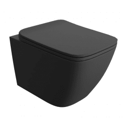 Lino Black Wand-WC Set spülrandlos schwarz-matt mit WC Sitz softclose