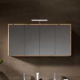 Riho Porto Square 120 x 46 cm Doppelwaschtisch, Unterschrank und LED-Spiegelschrank