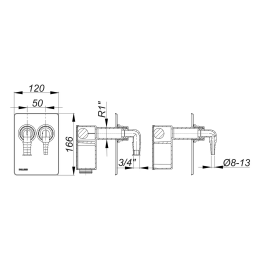 Dallmer Anschlussset Waschgeräte-Siphon 400 Vario.2 - UP-Waschmaschinensiphon mit Kondensatanschluss