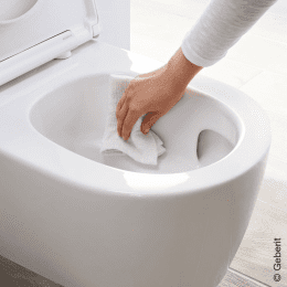 Geberit ONE Wand-WC mit Softclose WC-Sitz, TurboFlush, KeraTect, Weiß/Chrom