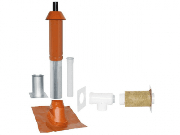 SKOBERNE Grundpaket Unifix 165, Schrägdach, 25° - 45°, DN 80/125 rot,0,4m