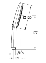 Grohe Rainshower SmartActive Cube Handbrause 130, 3 Strahlarten, Chrom