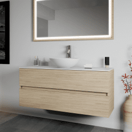 Riho Avella rund Aufsatzwaschtisch 42 x 14cm aus Solid Surface weiß matt