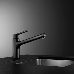KWC Spültischmischer KWC Luna E Schwenkauslauf Ausladung 225 mm schwarz matt