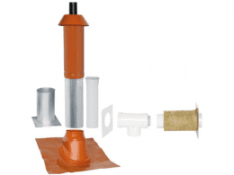 SKOBERNE Grundpaket Unifix 165, Schrägdach, 5° - 25°, DN 80/125 rot,0,4m