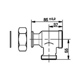 Viessmann T-Stück mit Rückschlagklappe G 1 1/2 x 1 1/4 x 1 1/2