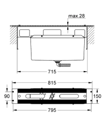 Grohe Montageelemente Montageelement für Wannenrandarmaturen, 4-5-Loch Montage