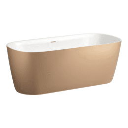 LAUFEN Meda freistehende Badewanne aus Marbond 160 x 75 cm kupfer-weiß glanz