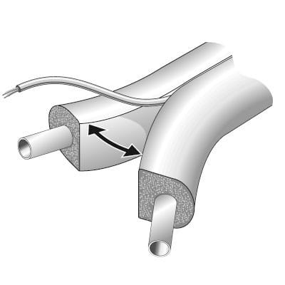 Weishaupt Flex-Doppelrohr-Systemleit.WLSol DN16/50 INOX, Split VL/RL 50 m mit Fühlerkabel