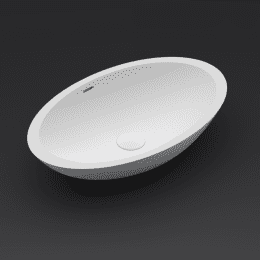 Riho Avella oval Aufsatzwaschtisch 58x36x14cm aus Solid Surface weiß matt