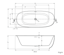 Riho Phatos Corner Vorwand Badewanne 170 x 80 cm